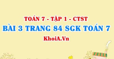 Bài 3 trang 84 SGK Toán 7 tập 1 Chân trời sáng tạo